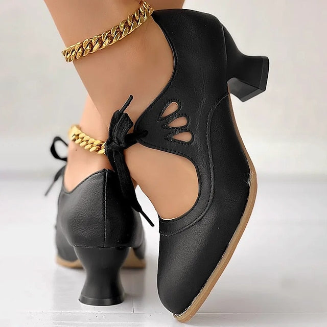 Veralyn - Vintage-Kitten-Heels zum Schnüren