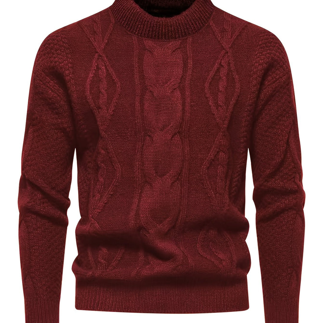 Kael - Zopfmuster-Pullover mit Stehkragen