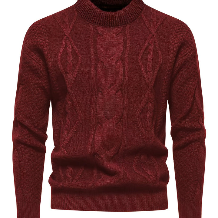 Kael - Zopfmuster-Pullover mit Stehkragen