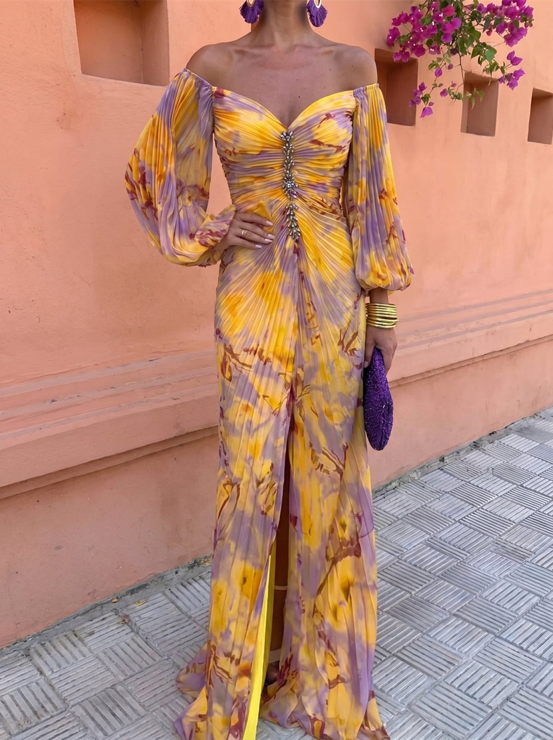 Avalora - Elegantes florales Maxikleid