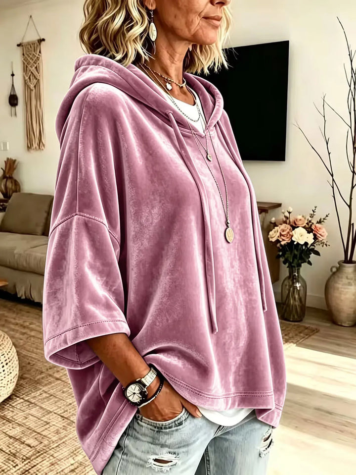 Fayelisse - Lässiger Samt-Lounge-Hoodie