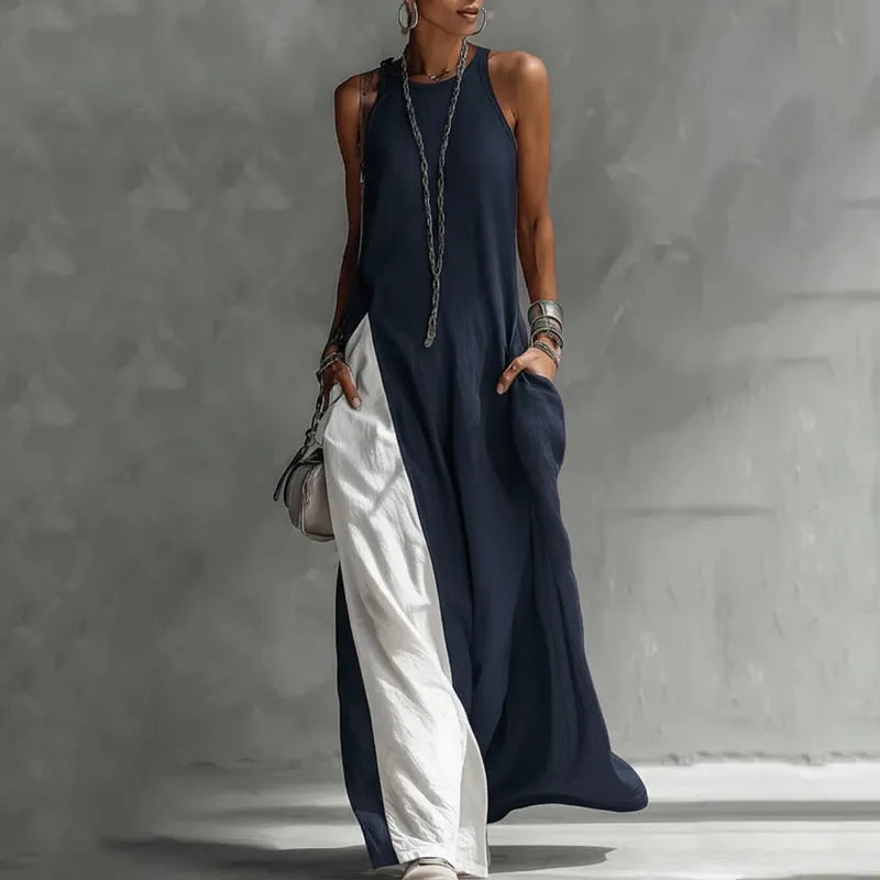 Zarella - Soft-Touch-Colorblock-Maxikleid