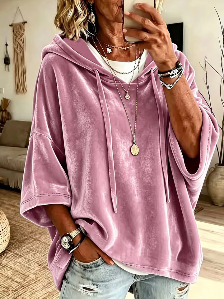 Fayelisse - Lässiger Samt-Lounge-Hoodie
