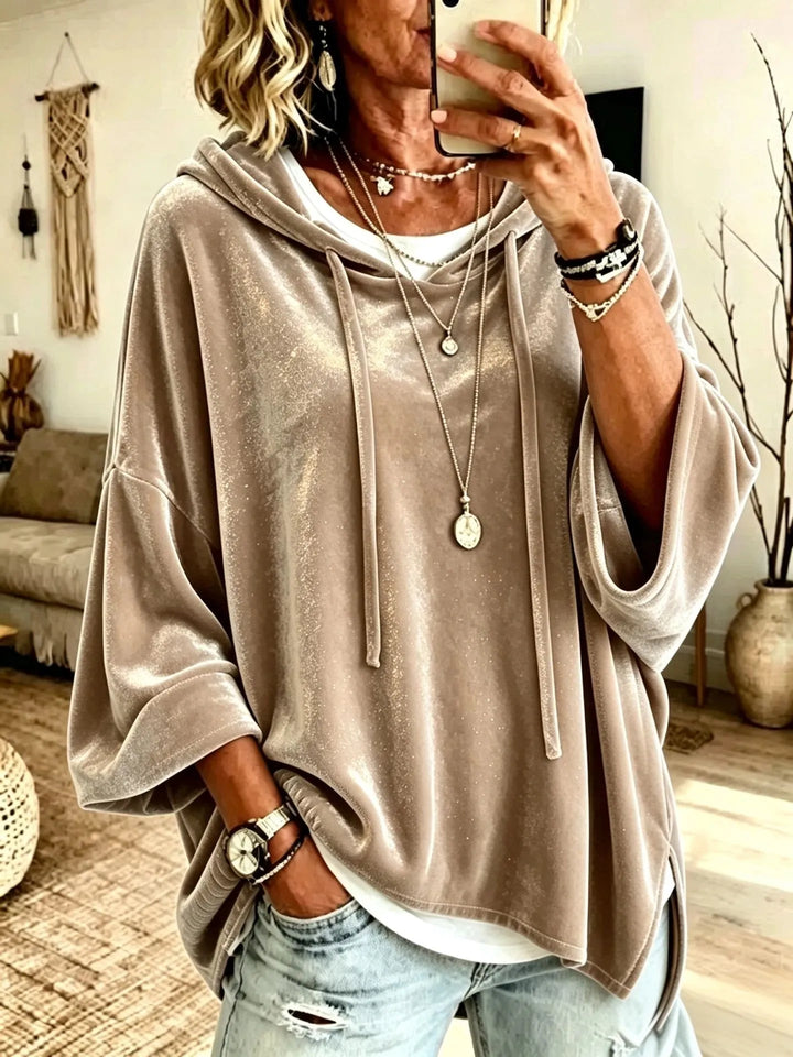 Fayelisse - Lässiger Samt-Lounge-Hoodie