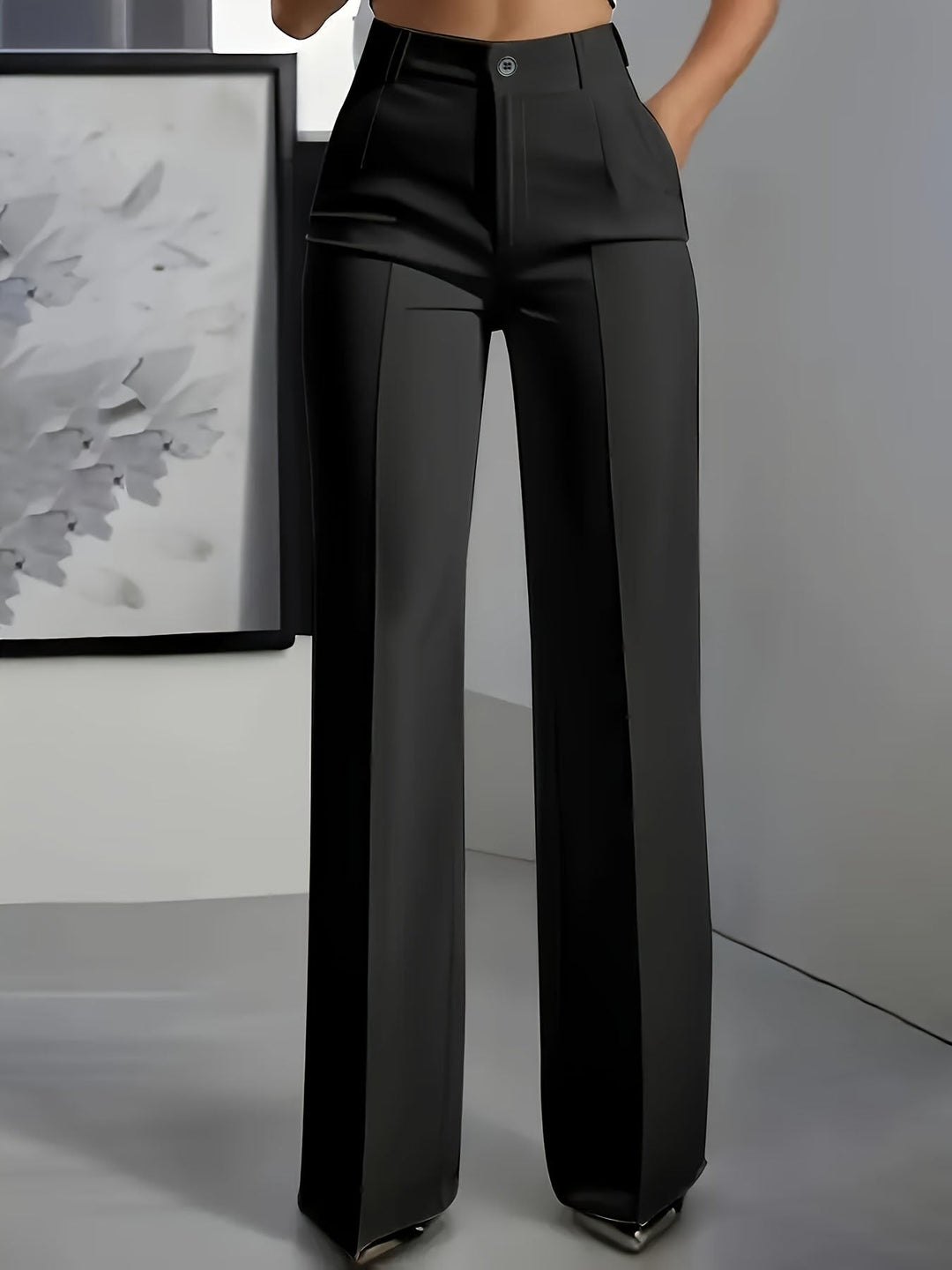 Adorisse - hoch taillierte, weite Hose im Tailoring-Stil