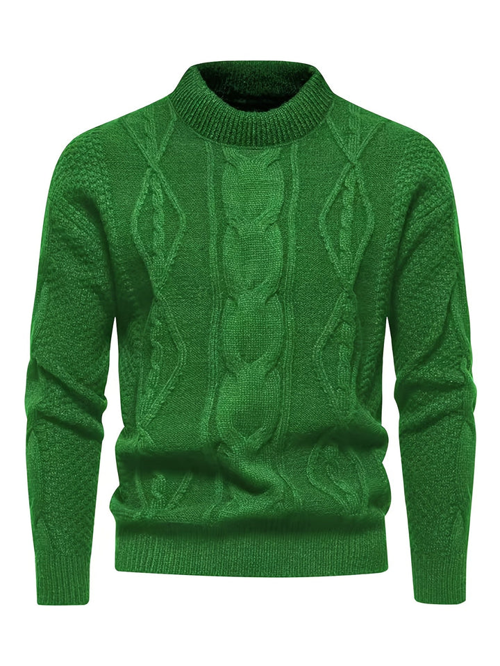 Kael - Zopfmuster-Pullover mit Stehkragen
