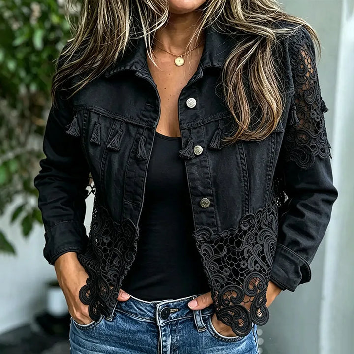 Anselia - Jacke mit Spitzenbesatz und Knöpfen