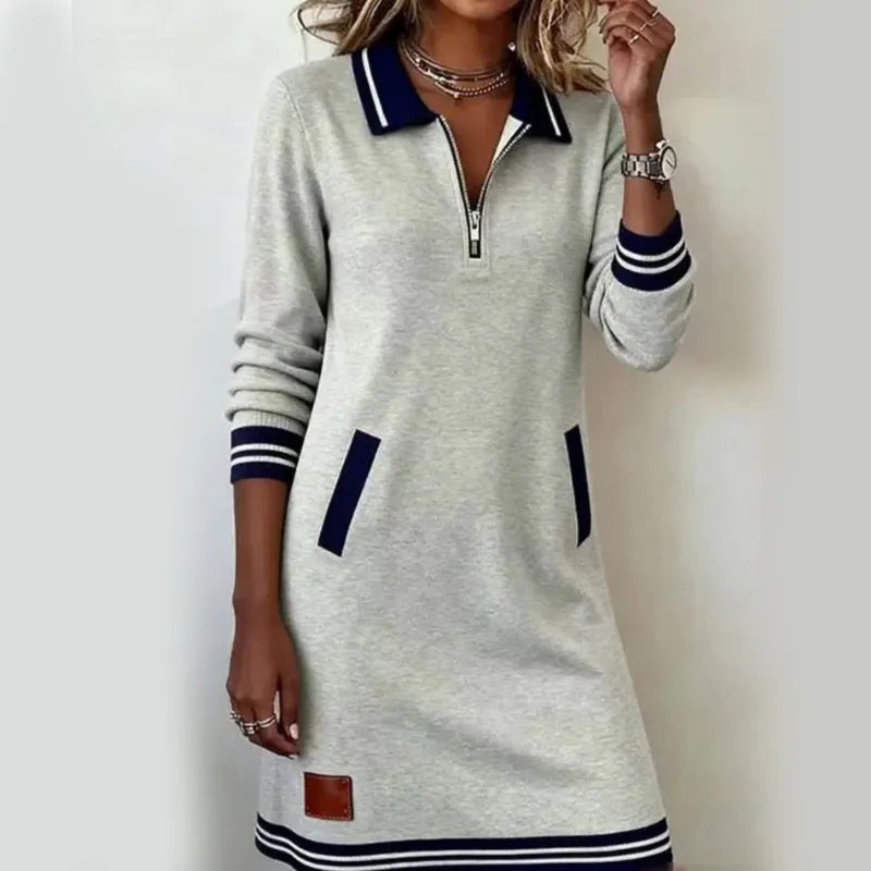 Caelyn - Soft-Touch-Polo-Kleid mit Viertelreißverschluss