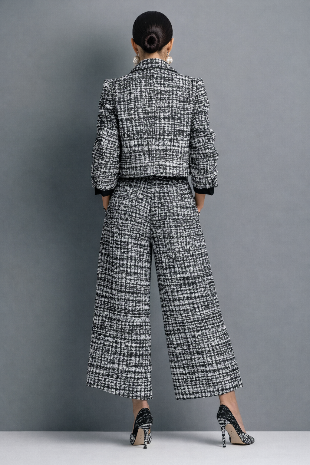 Rosavina - Eleganter Tweed-Hosenanzug, zweiteilig