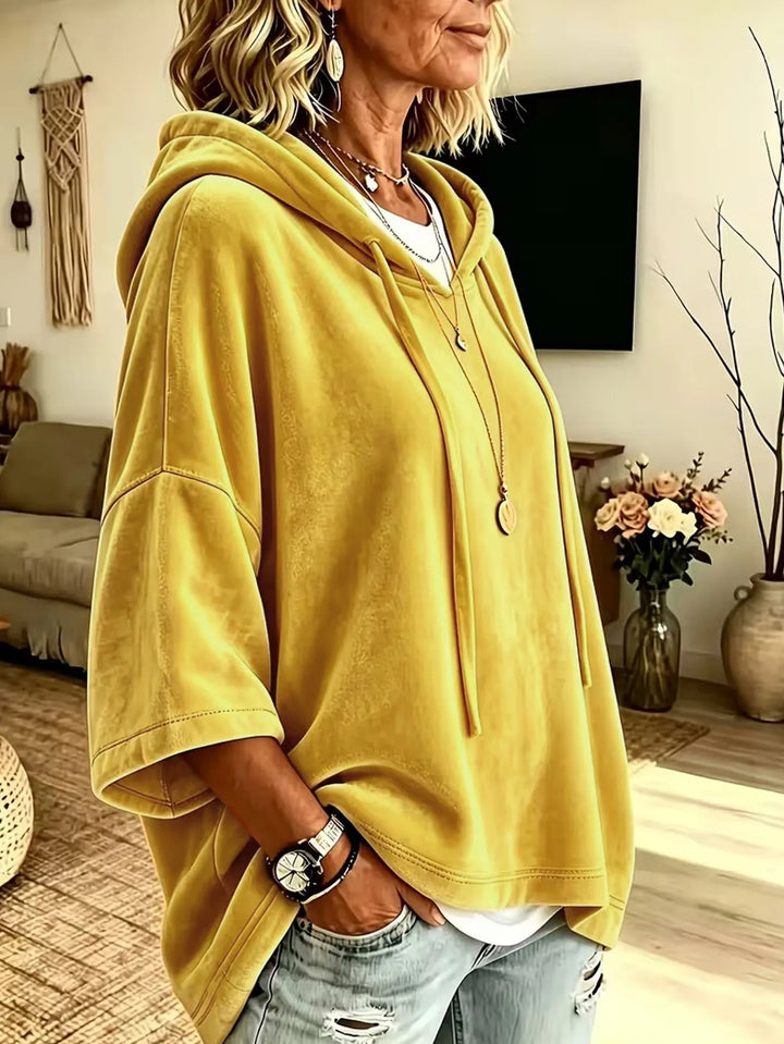 Fayelisse - Lässiger Samt-Lounge-Hoodie