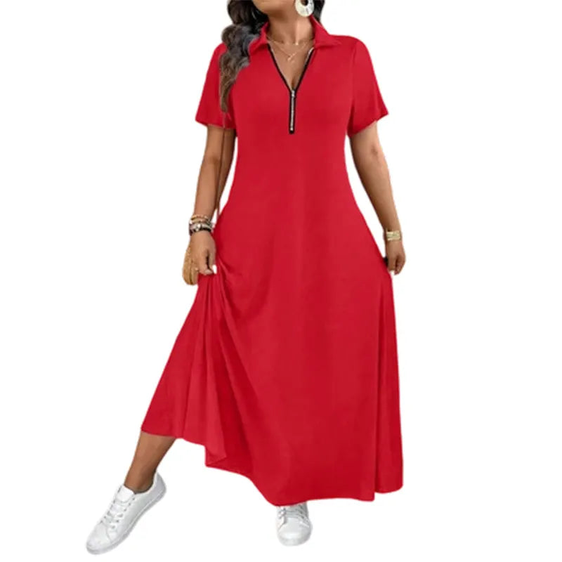 Primelle - Softtouch-Maxikleid mit Reißverschluss am Ausschnitt