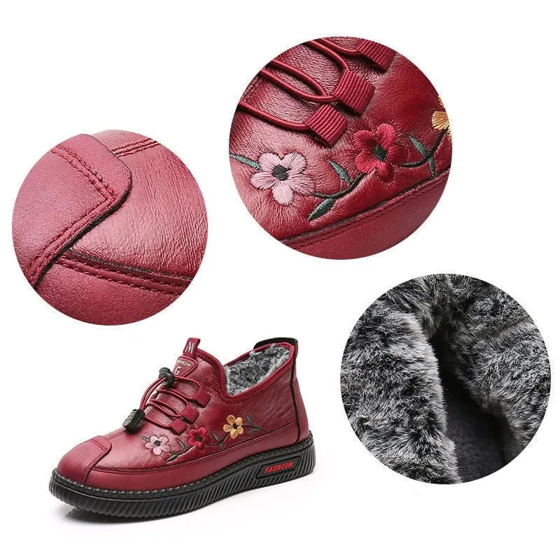 Verisse - blumenbestickte Komfort-Stiefeletten