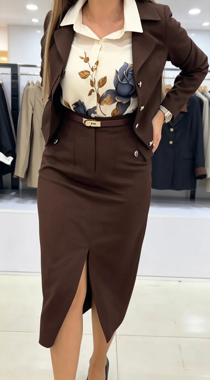 Xavina - Maßgeschneiderter Blazer-Rock-Zweiteiler