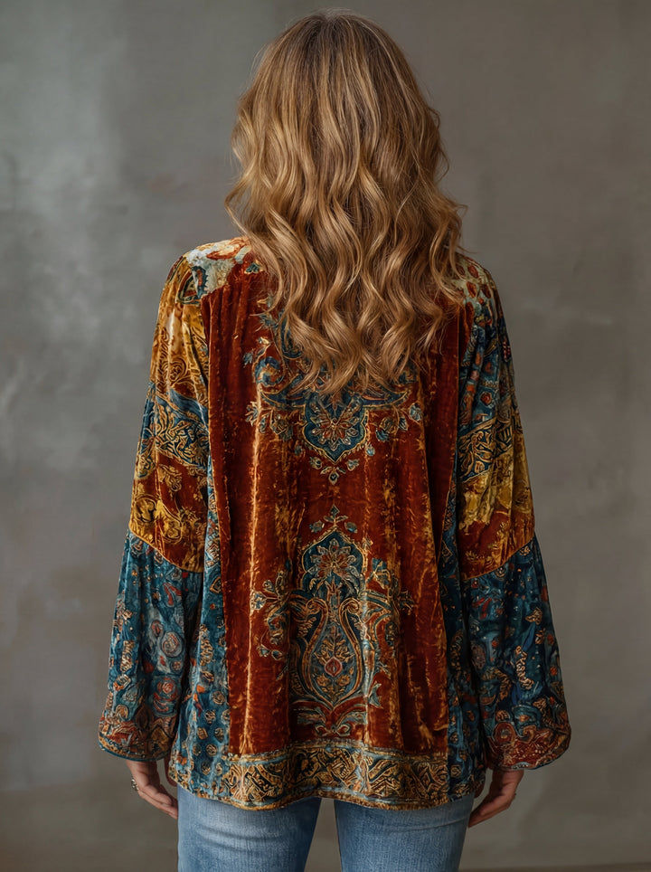 Eudocia - bestickter Kimono-Cardigan im Boho-Stil