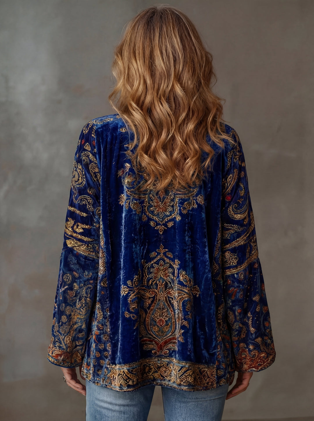 Eudocia - bestickter Kimono-Cardigan im Boho-Stil