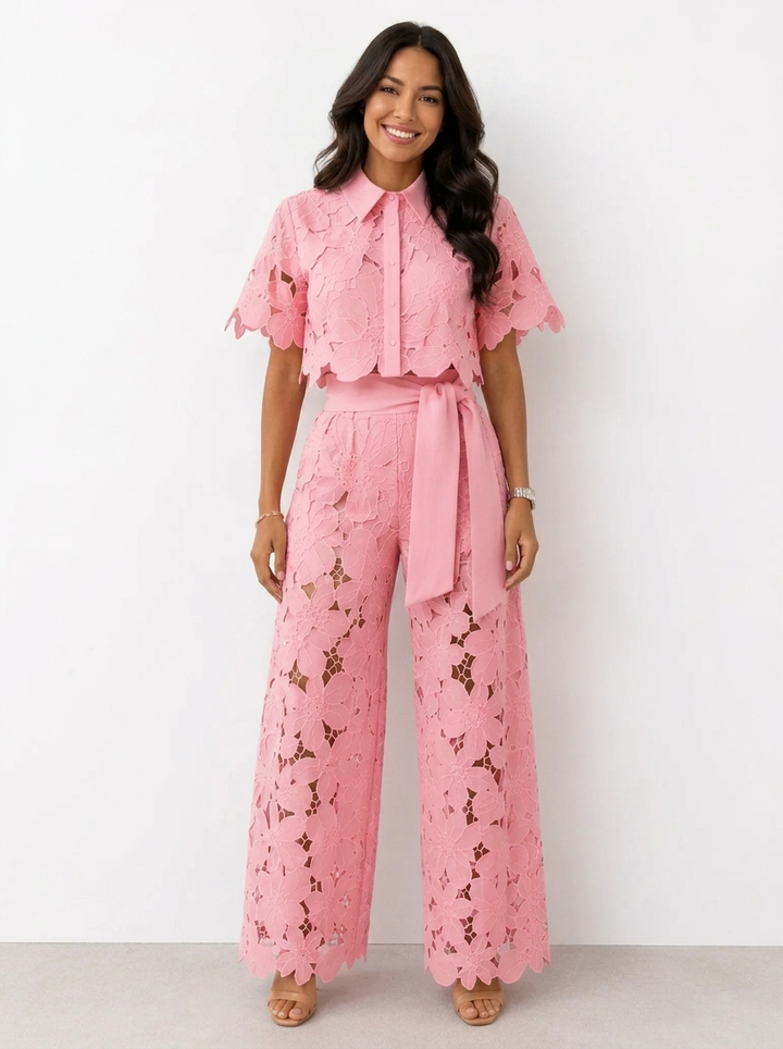 Avalina - Set aus Bluse und Hose mit weicher Haptik