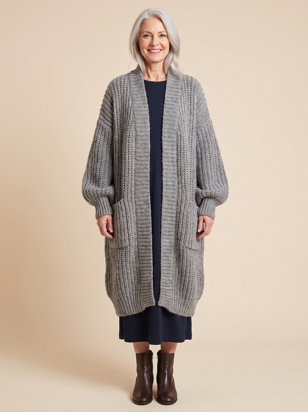 Rosalienne - Besonders weiche Long-Strickjacke
