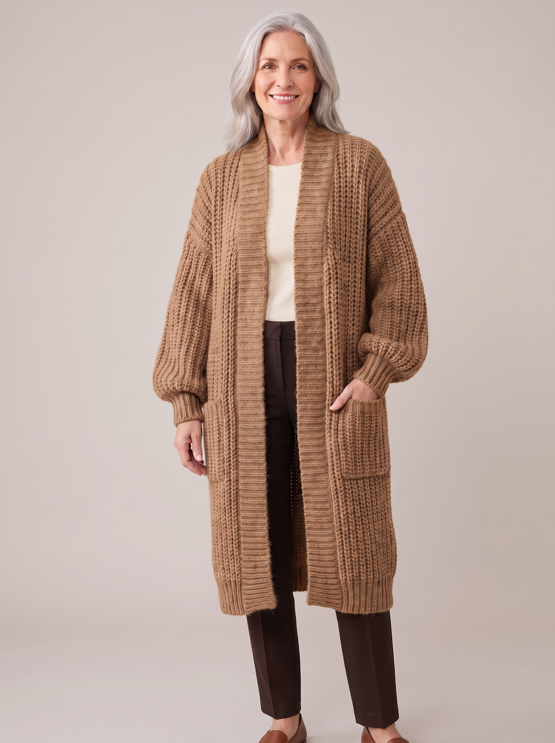 Rosalienne - Besonders weiche Long-Strickjacke