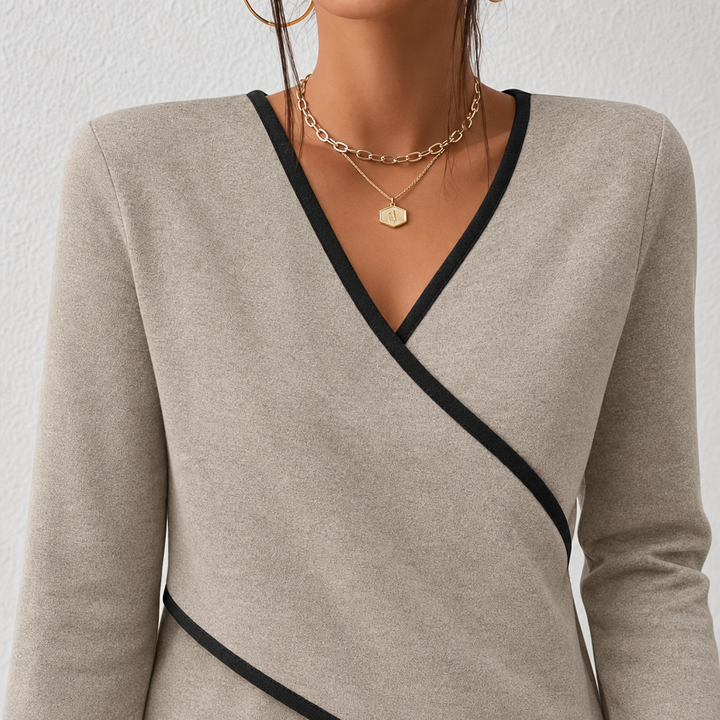 Arceline - Weicher V-Ausschnitt-Pullover