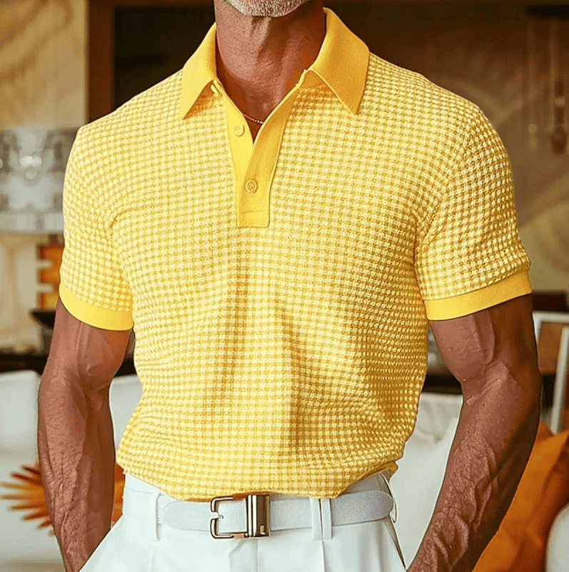 Beren - Strukturiertes Karo-Poloshirt