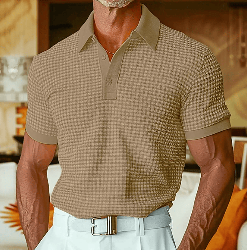 Beren - Strukturiertes Karo-Poloshirt