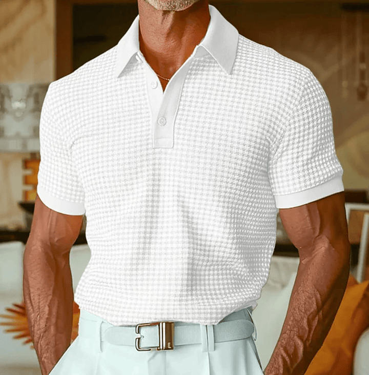 Beren - Strukturiertes Karo-Poloshirt