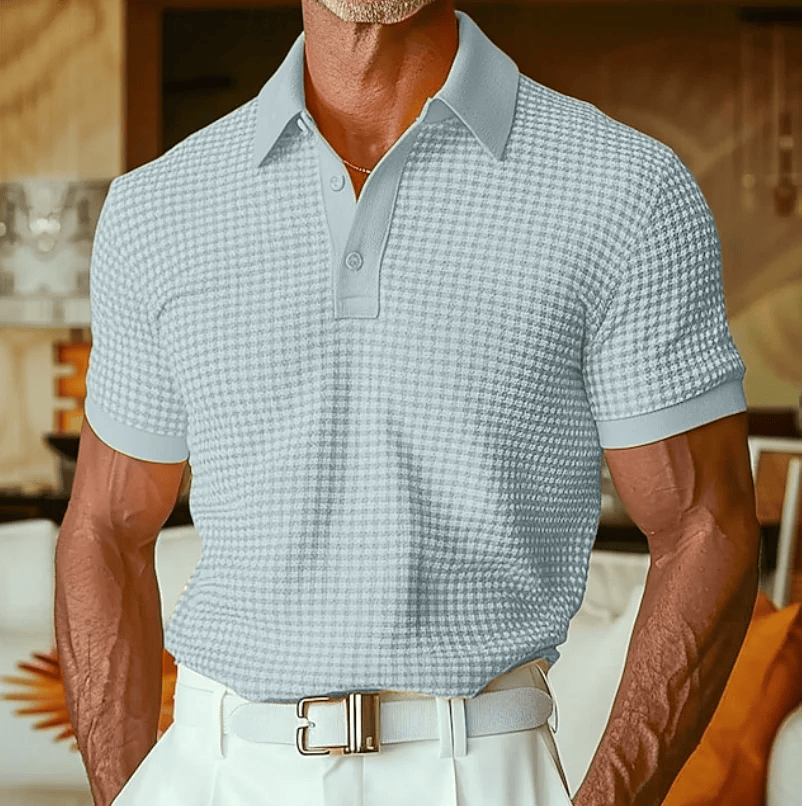 Beren - Strukturiertes Karo-Poloshirt