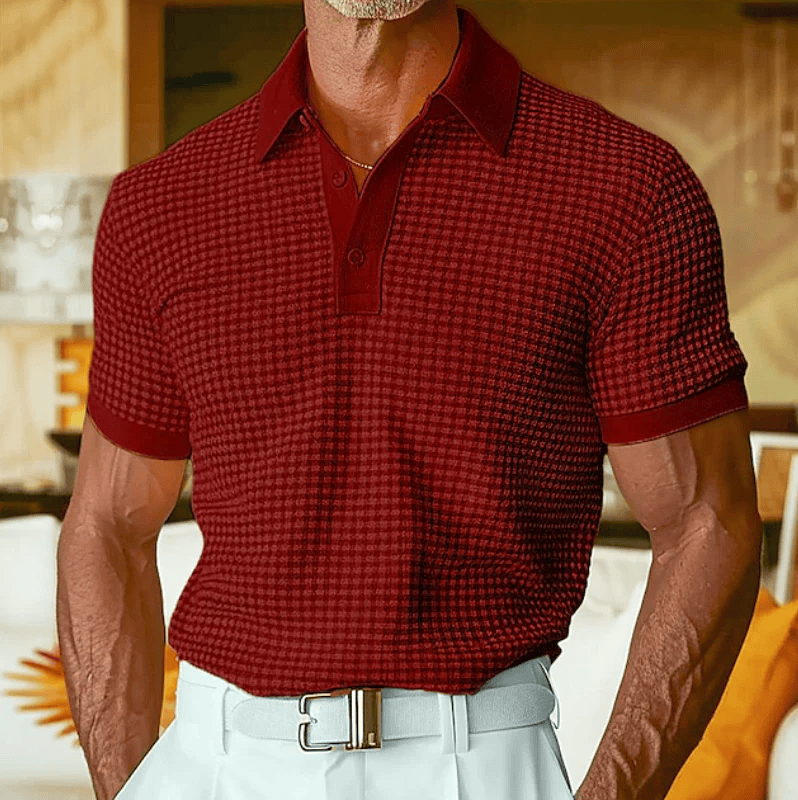Beren - Strukturiertes Karo-Poloshirt