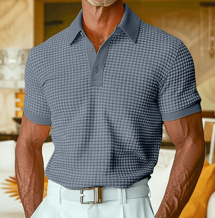 Beren - Strukturiertes Karo-Poloshirt