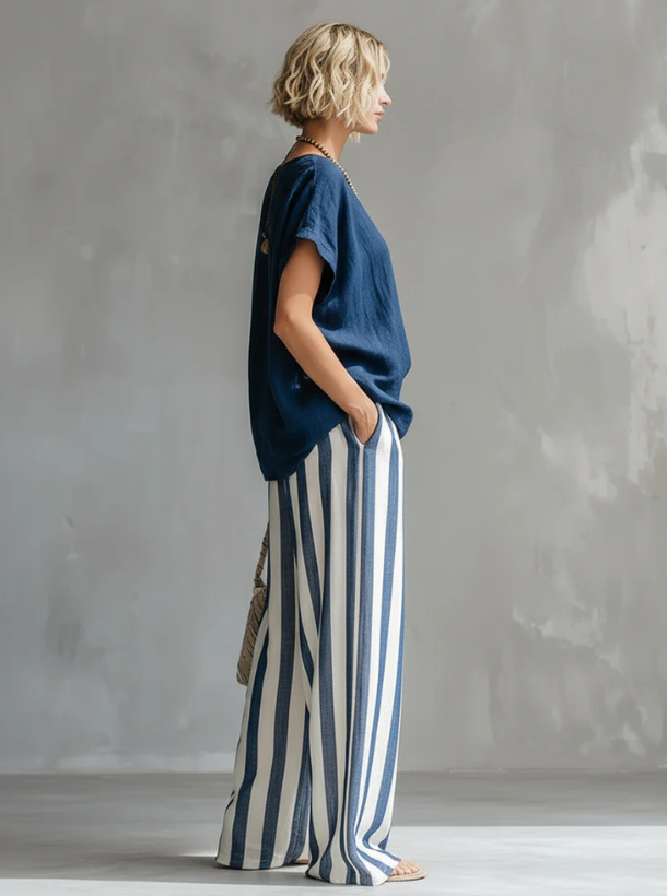 Eulalie - Strukturiertes Shirt- und Shorts-Set