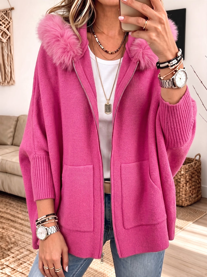 Veronelle - Soft-Touch-Cardigan mit Kapuze und Reißverschluss