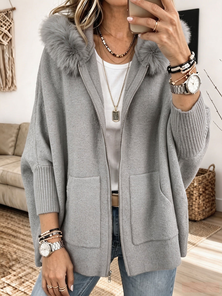Veronelle - Soft-Touch-Cardigan mit Kapuze und Reißverschluss