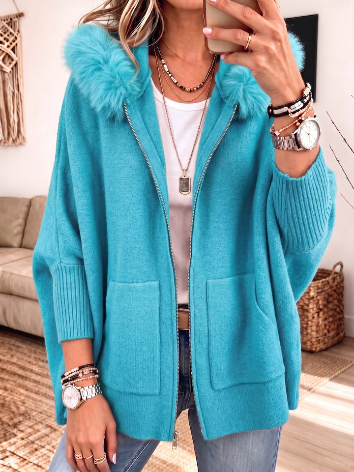 Veronelle - Soft-Touch-Cardigan mit Kapuze und Reißverschluss