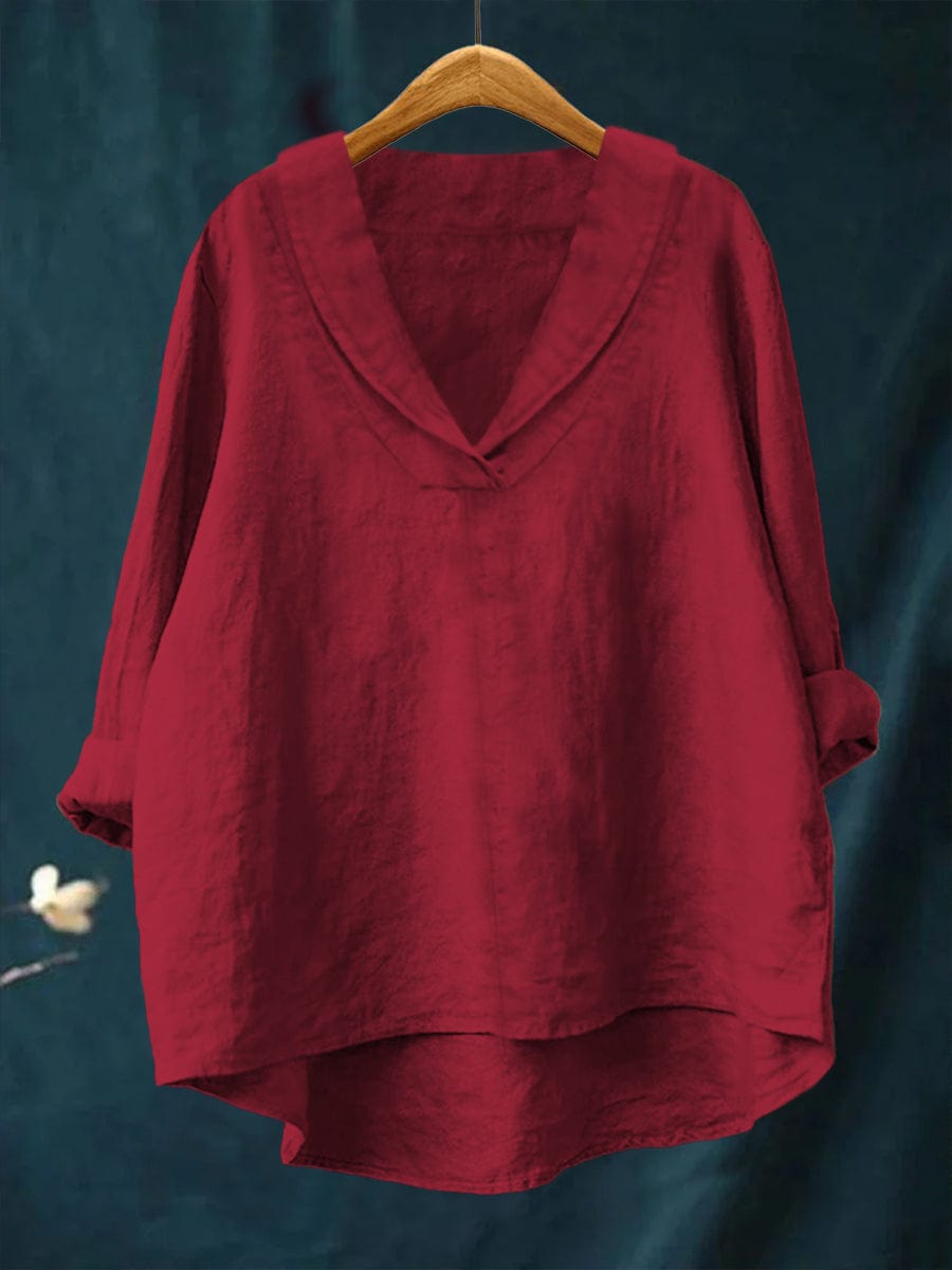 Bellissea - Elegante drapierte Bluse mit V-Ausschnitt