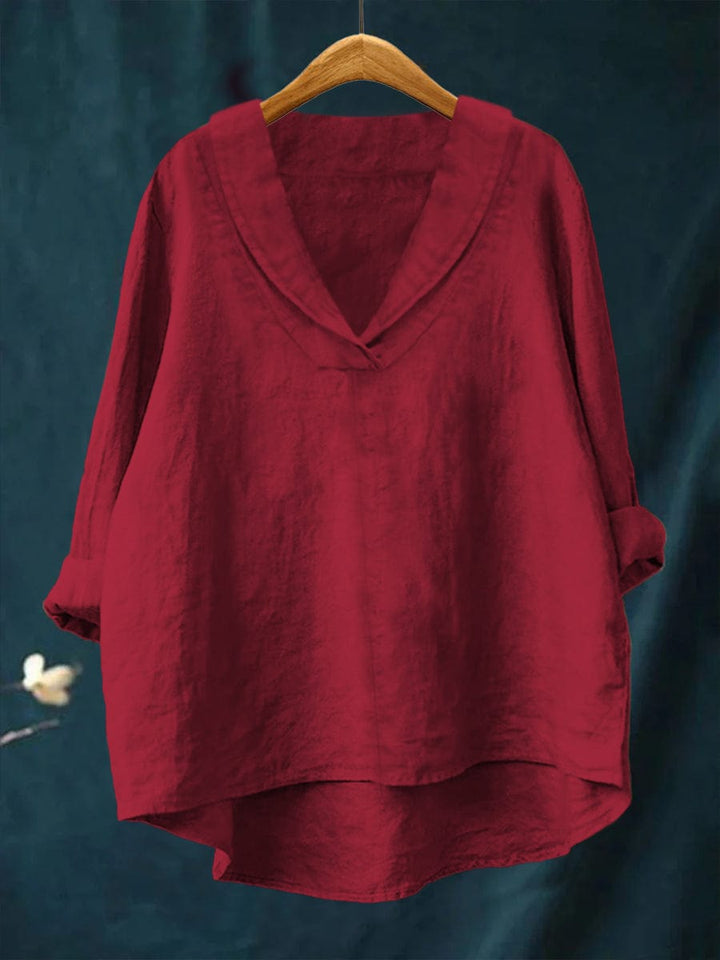 Bellissea - Elegante drapierte Bluse mit V-Ausschnitt