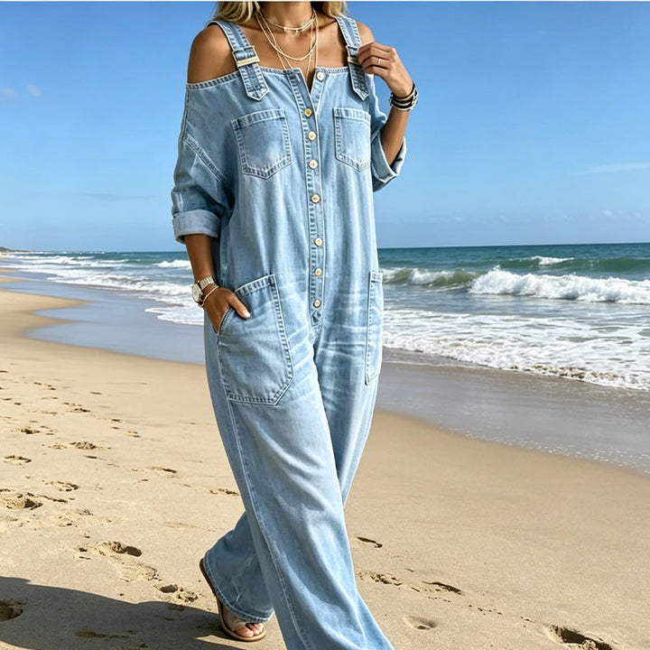 Neralyn - Jumpsuit aus gewaschenem Denim mit Taschen