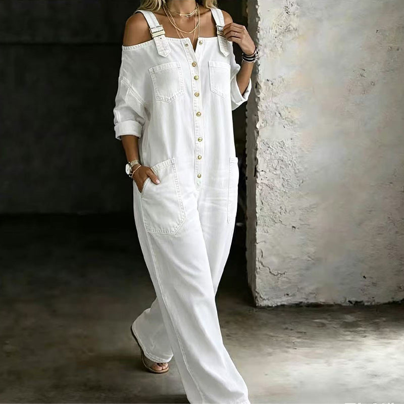 Neralyn - Jumpsuit aus gewaschenem Denim mit Taschen