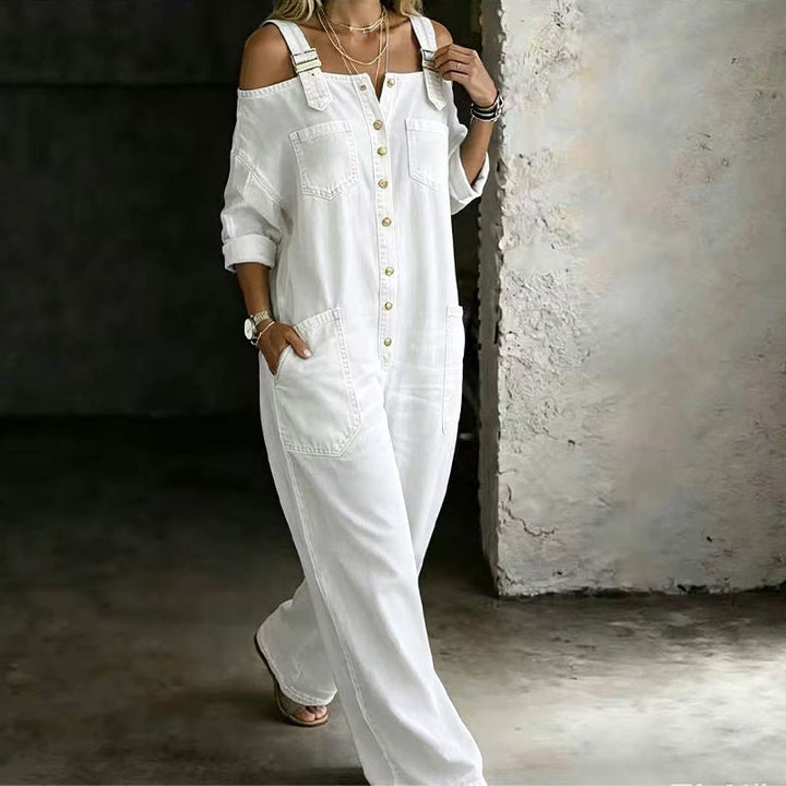 Neralyn - Jumpsuit aus gewaschenem Denim mit Taschen