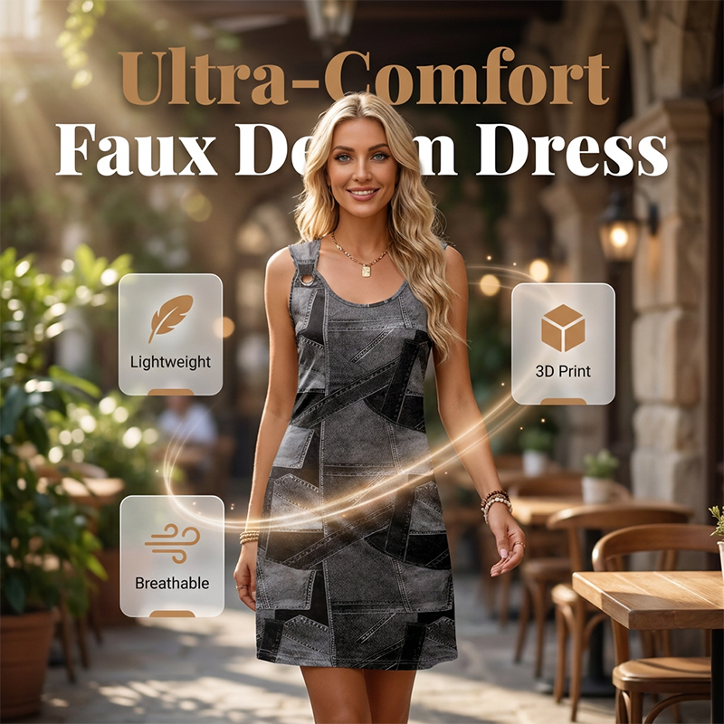 Havilah - Softtouch-Kleid in Denim-Optik