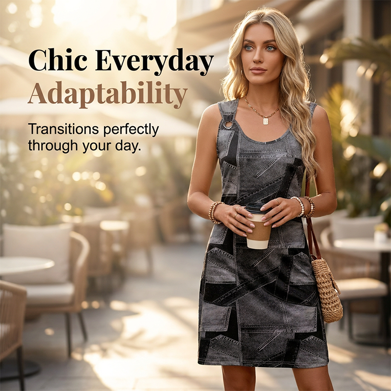 Havilah - Softtouch-Kleid in Denim-Optik