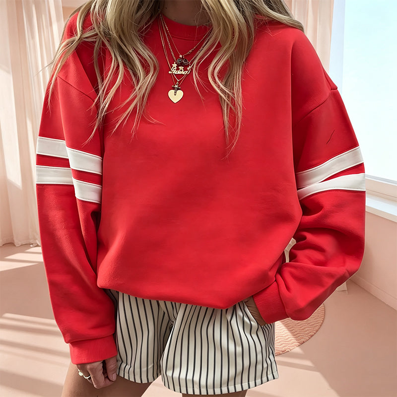 Anwynna - Sportives Sweatshirt mit Streifendetails an den Ärmeln