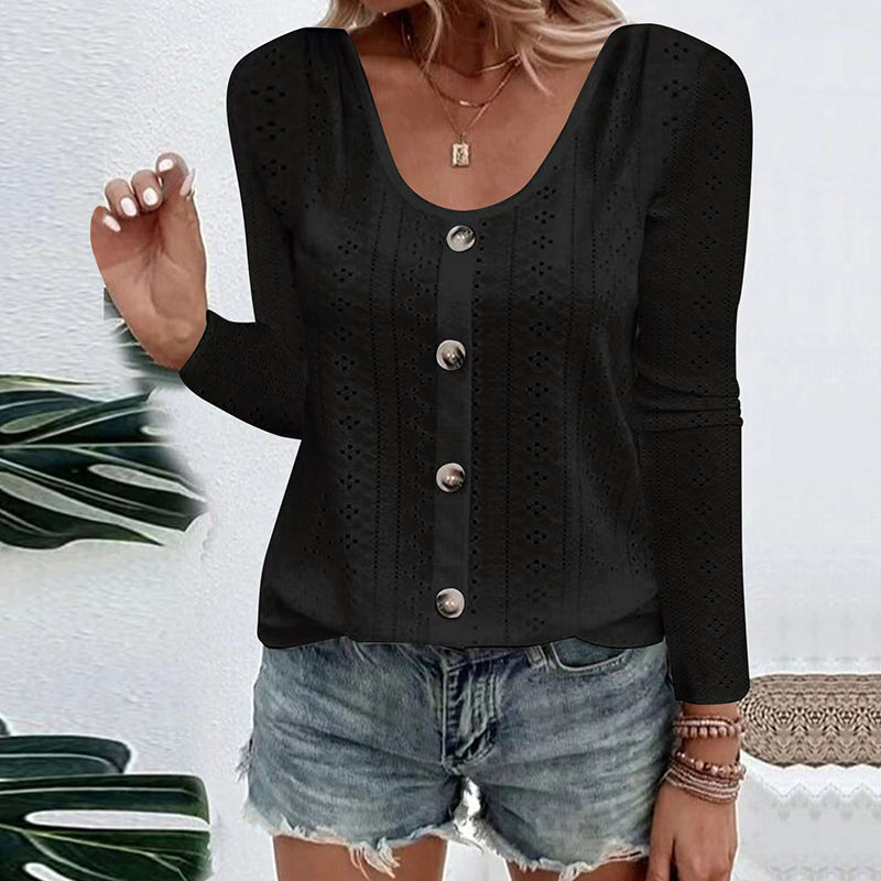 Aelwen - Bluse mit Rundhalsausschnitt und Soft-Touch-Qualität