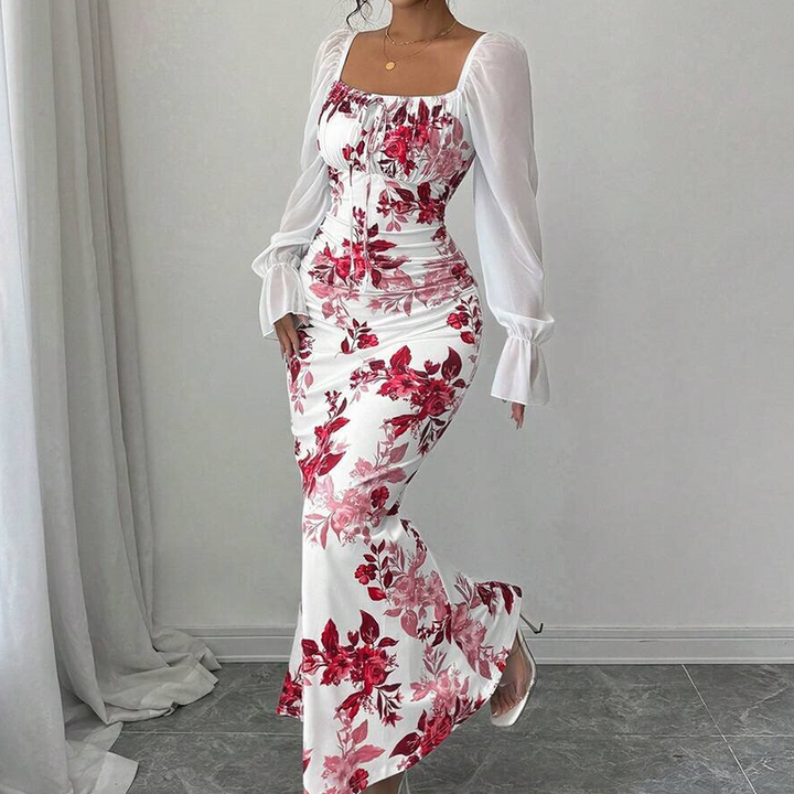 Noevalle - Weiches florales Meerjungfrau-Kleid