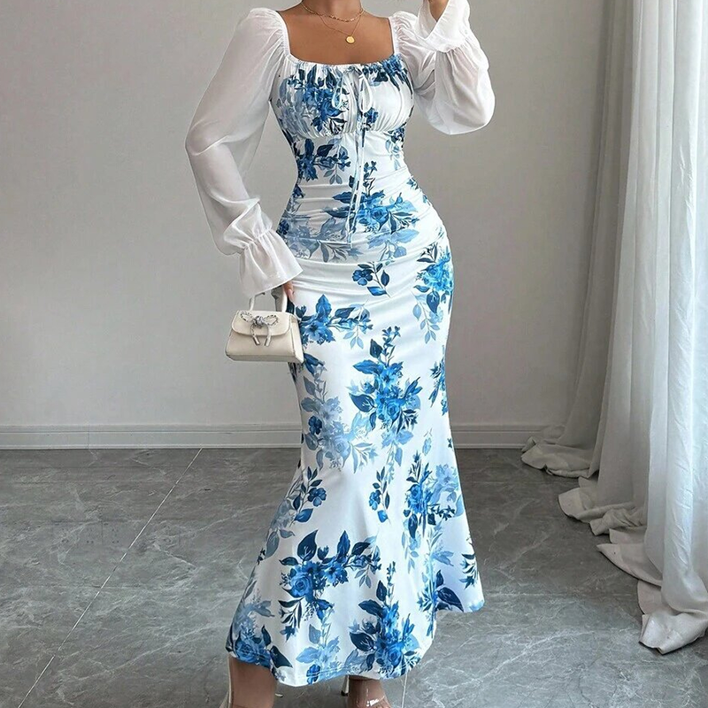 Noevalle - Weiches florales Meerjungfrau-Kleid