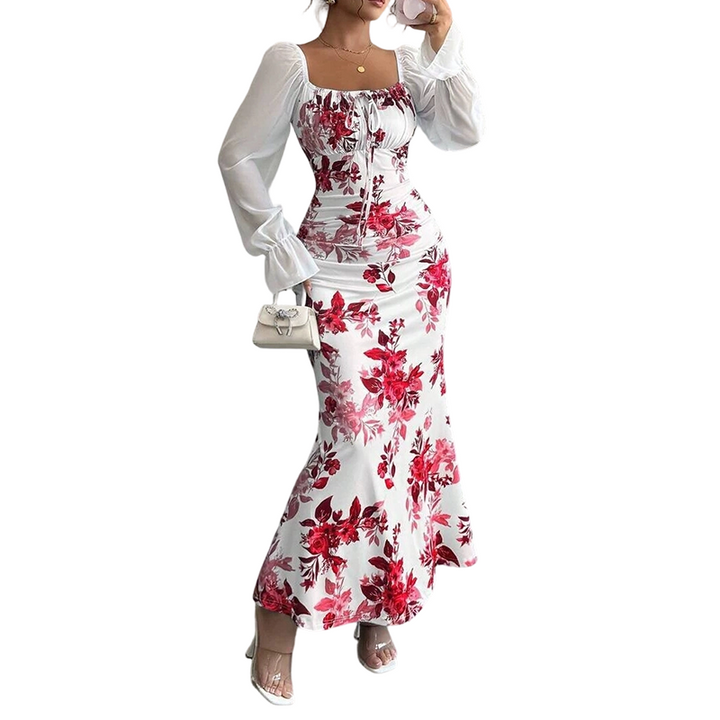 Noevalle - Weiches florales Meerjungfrau-Kleid