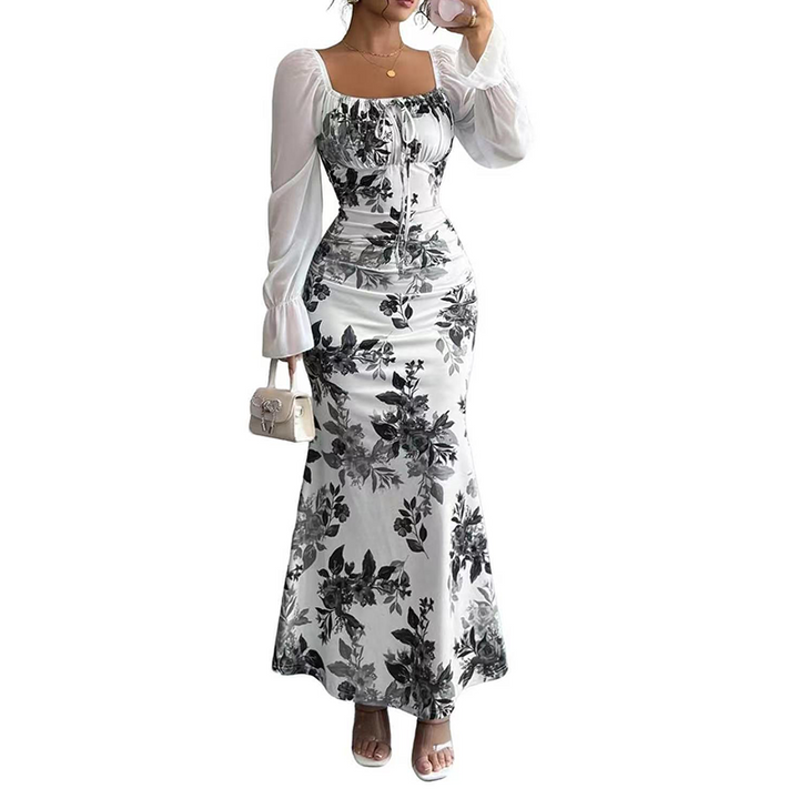 Noevalle - Weiches florales Meerjungfrau-Kleid