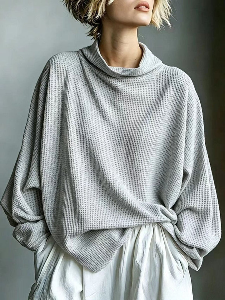 Aella - Strukturiertes Oversize-Stehkragen-Top