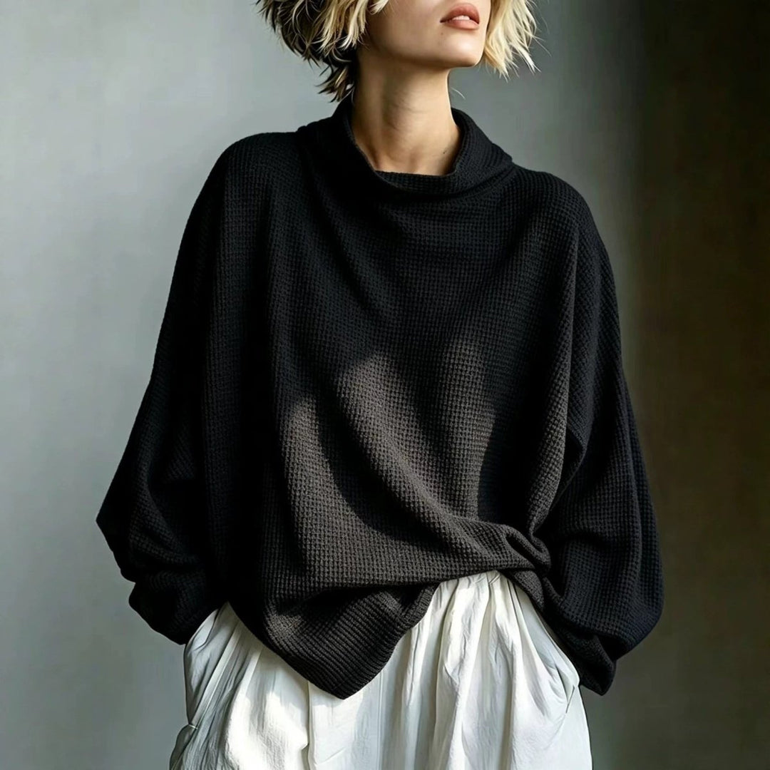 Aella - Strukturiertes Oversize-Stehkragen-Top