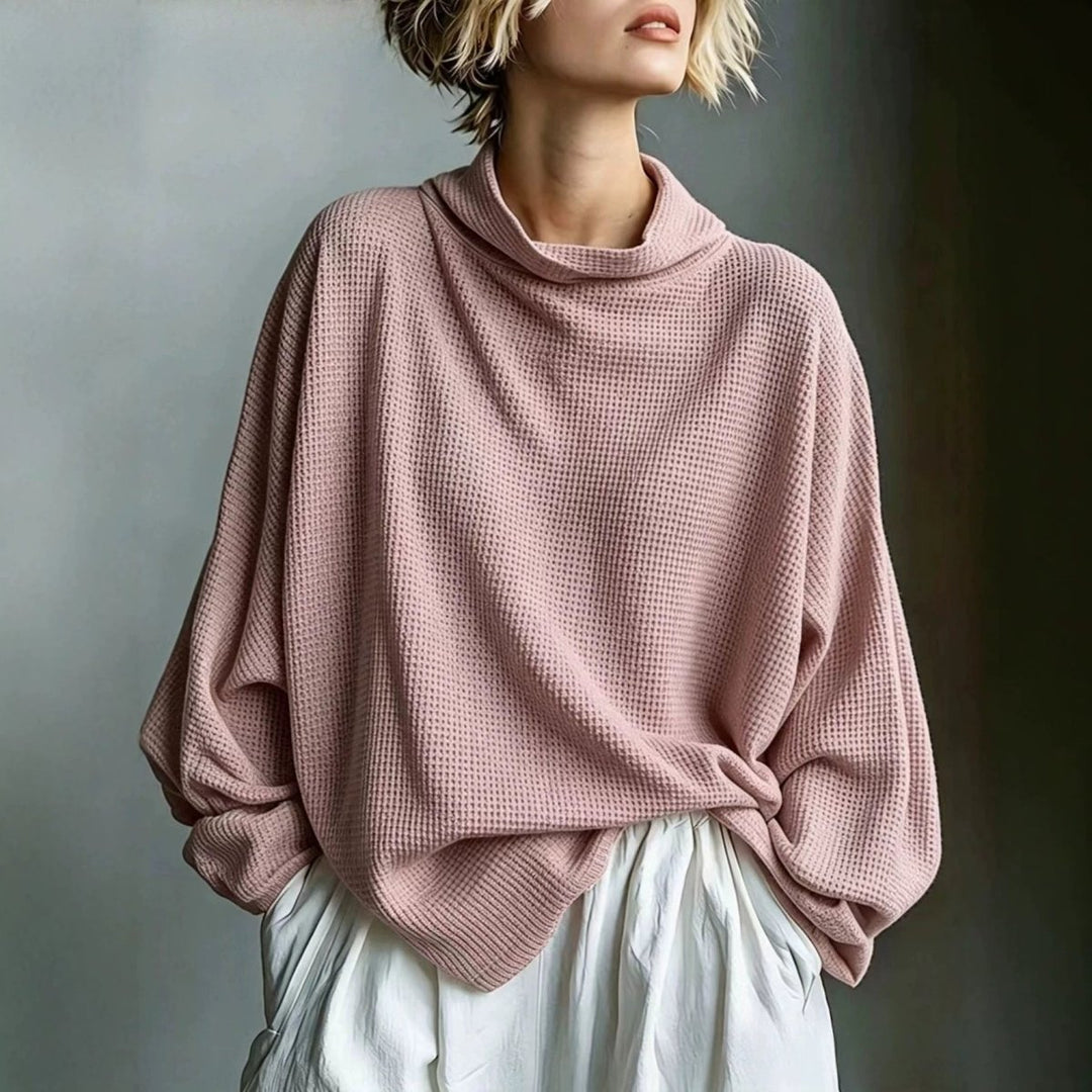 Aella - Strukturiertes Oversize-Stehkragen-Top