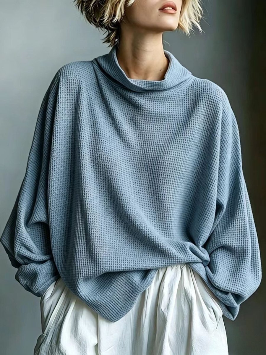 Aella - Strukturiertes Oversize-Stehkragen-Top
